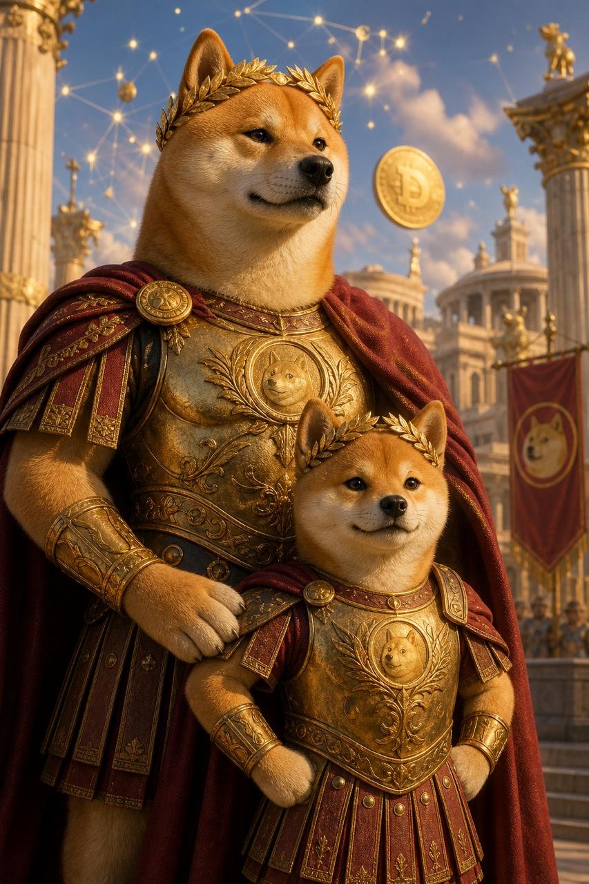 Dogeus Maximus and Dogeus Minimus standing together in Roman armor